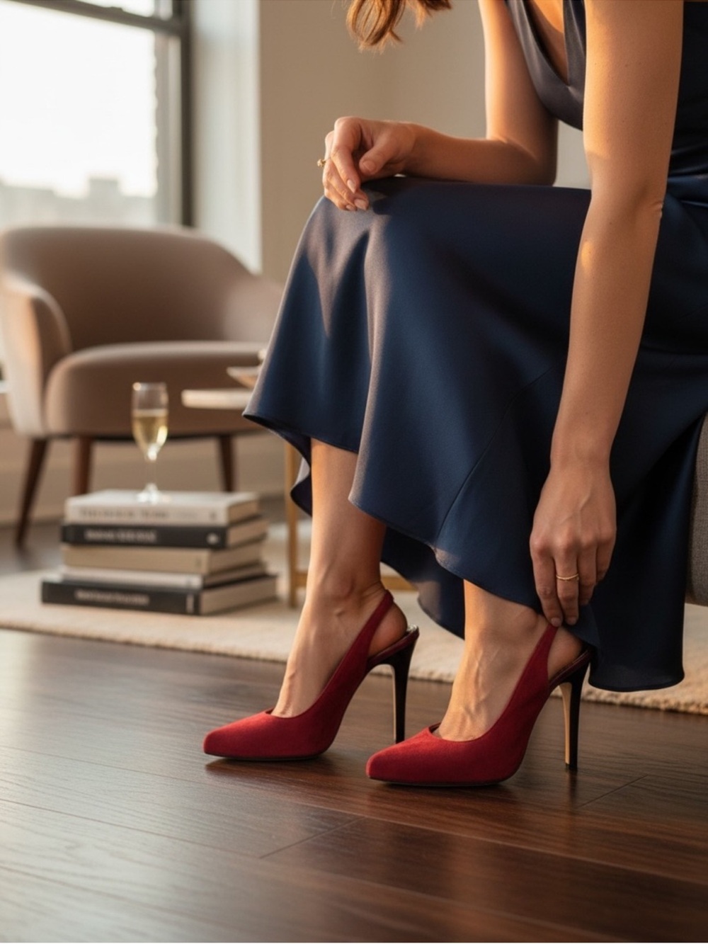 Bebe Strawberry Slingback Stiletto Heels.